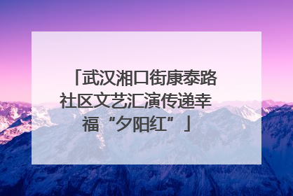 武汉湘口街康泰路社区文艺汇演传递幸福“夕阳红”